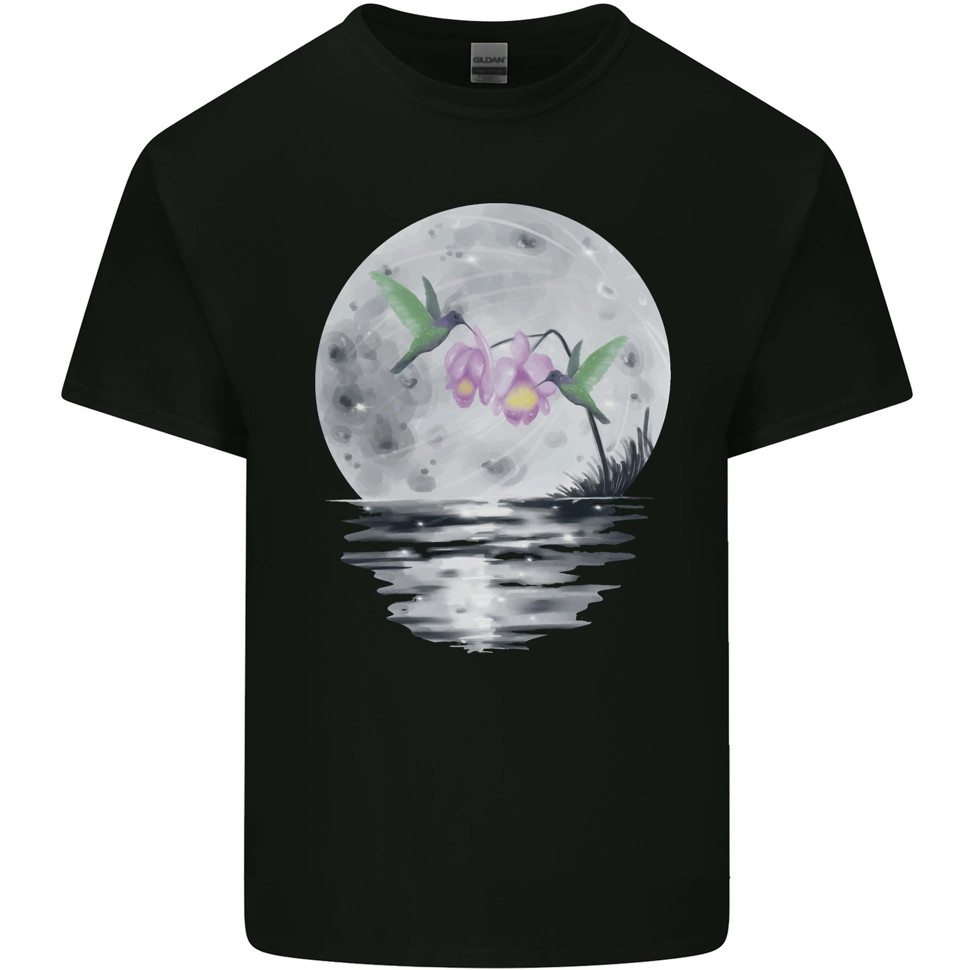 Hummingbirds With Moon Flower Unisexs Light Cotton TShirt S