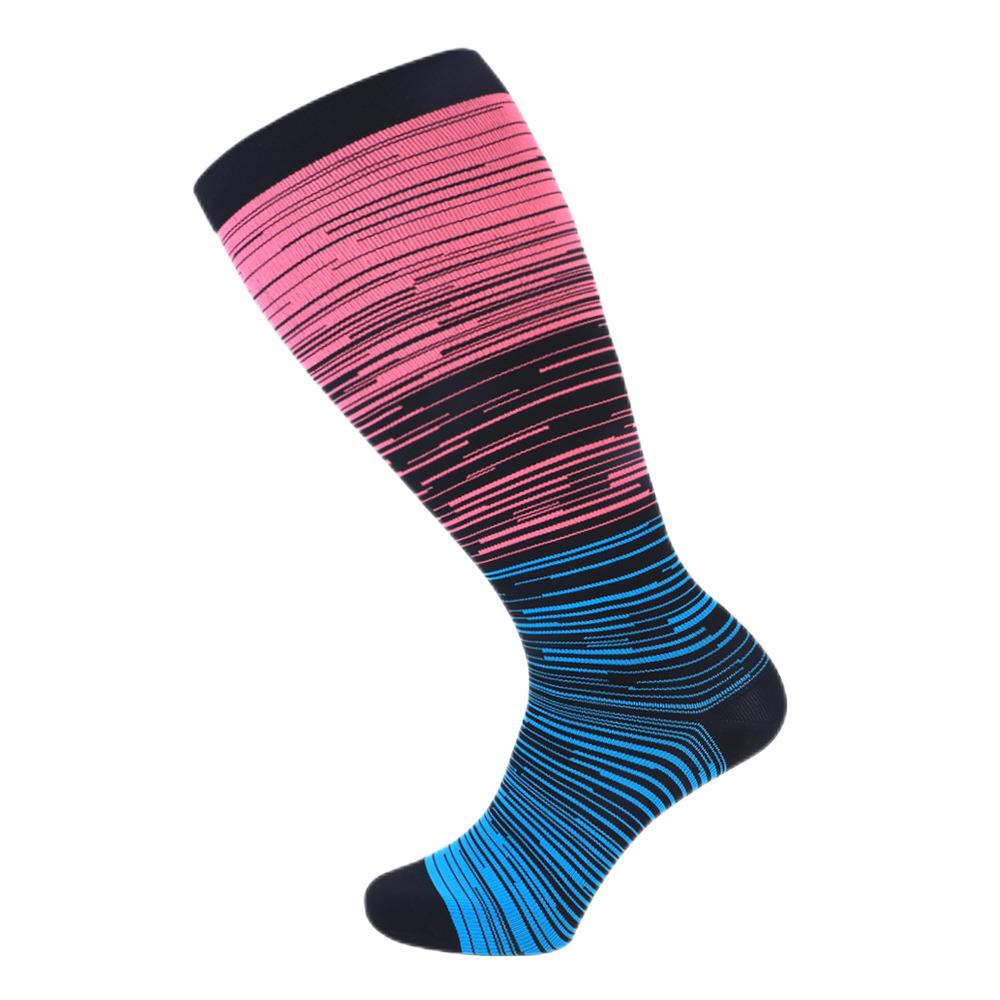 Plus Size 2XL-7XL 20-30 mmHg Compression Socks for Women Men Wide Calf Extra Large Knee High Flight Sock for Circulation Support