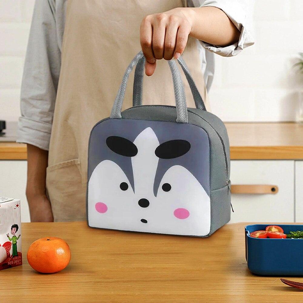 Kids Insulated Lunch Bag 22x14x19cm Cooler Bag for Food & Drink Aluminum Foil Inner Layer Gray XTO