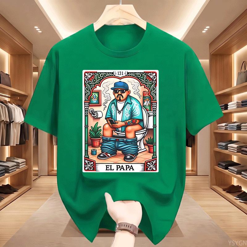 El Papa Latino Tarot Card Spanish Doing Dad Tshirts Fathers Day Tshirt Breathable Clothes Fashion Soft Fabric Unisexswear Tops