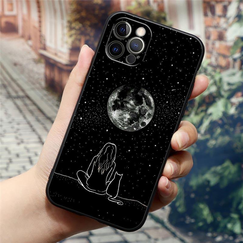 Black Cats Cute cat Hello Phone Case For Apple iPhone 16 15 14 13 12 11 Pro Max XR XS Max 7 8 Plus SE2 Back Cover Silicone Cases
