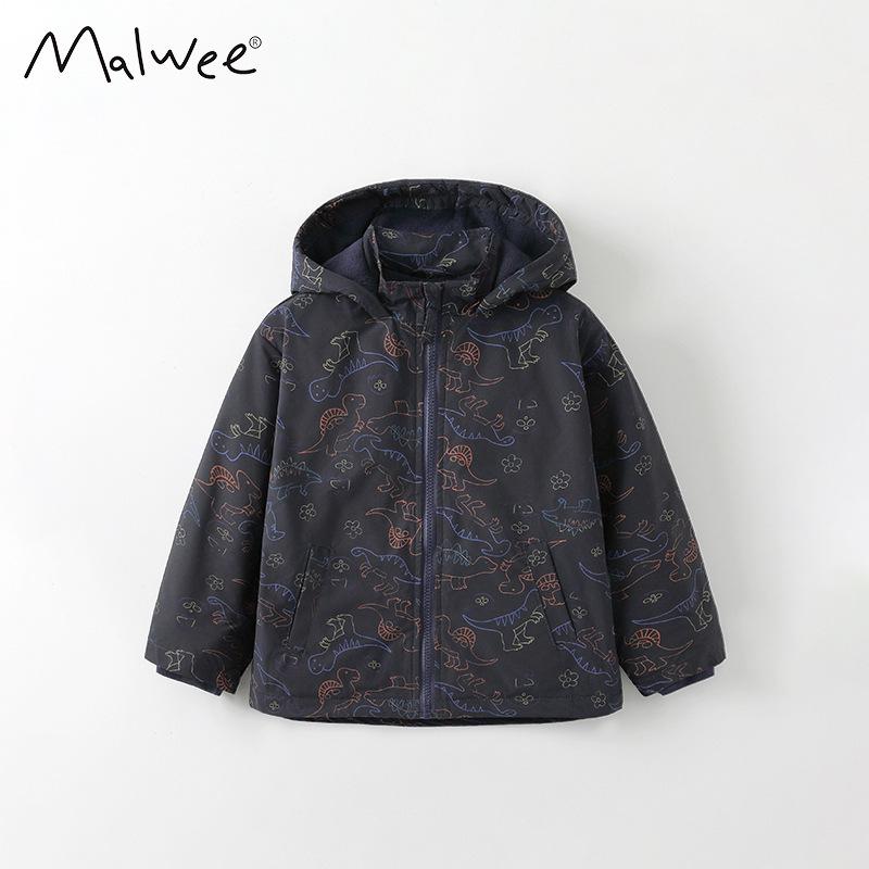 

Malwee Boys Fleece-Lined Hooded Winter Jacket - European & American Style Medium and Small Children s Spring Windbreaker. 140 cm