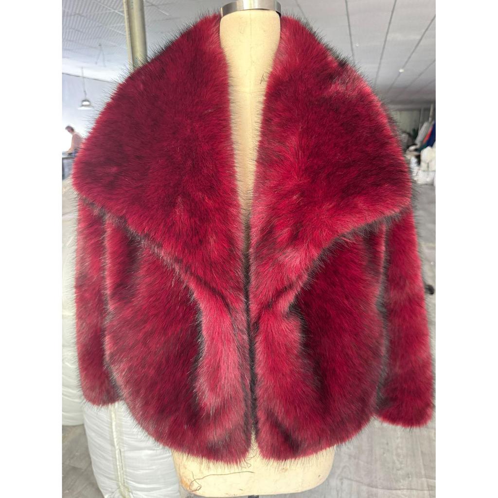 Mode Übergroßer Umlegekragen Flauschiger Kunstpelzmantel Damen Vintage Kunstpelzjacke Mäntel Winterkleidung Damen Flauschige Jacke