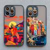 Urban Seaside Town Phone Case For iPhone 16 15 14 13 12 11 Pro Max Mini X XS XR SE 7 8 Plus Shockproof Matte Hard Cover Fundas