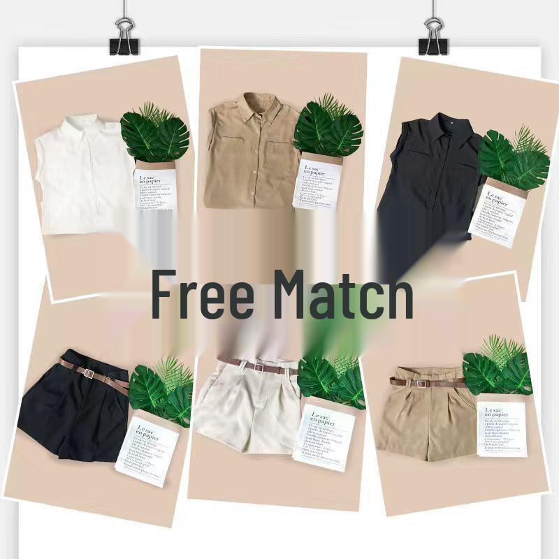 Spring 2026 Korean Style Sleeveless Shorts Set with Dimensional Decoration for Light-Skinned Wear