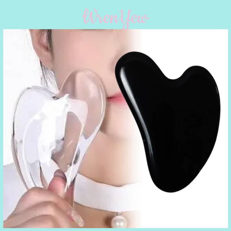 Pink Heart Shaped Crystal Facial Massaging Tool Smooth Jade Roller For Beauty And Wellness