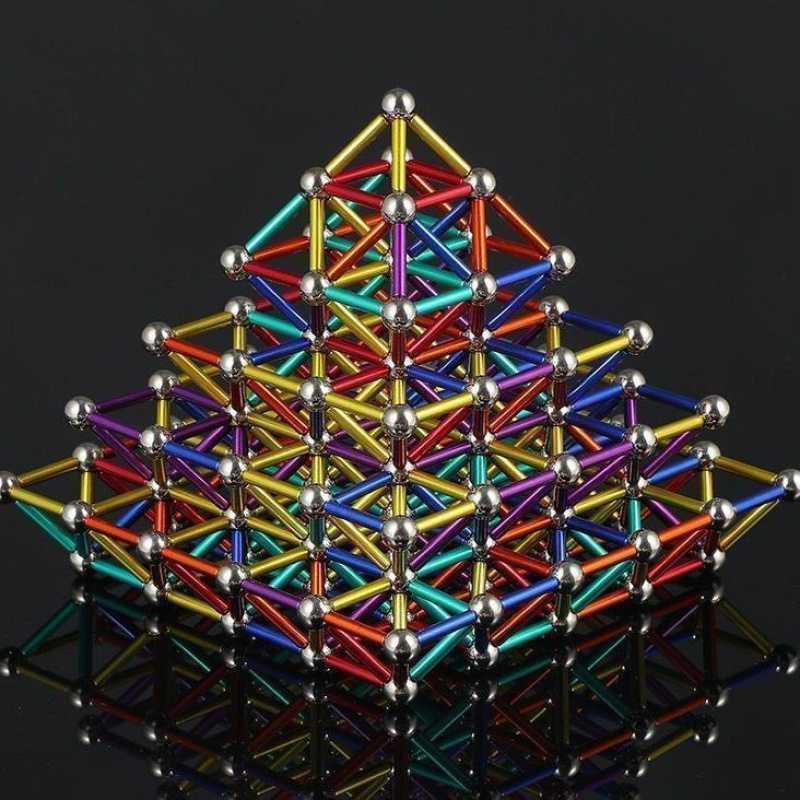 Красочные магнитные строительные блоки, игрушки, магнитные палочки ...