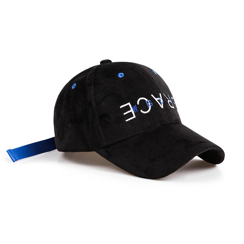 

ins hat female autumn winter Korean fashion all-in-one baseball cap fashion velvet letter embroidery long cap with duck tongue S（54-56cm）
