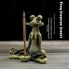 Retro Kopparverk Rökelsehållare Zen Groda Ornament Massiv Ren Koppar Groda Te Husdjur Rökelsehållare Ornament