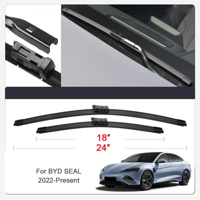 2PCS Car Blade Windshield Wiper Windshield For BYD ATTO YUAN PLUS CHAZOR KING DOLPHIN HAN SEAGULL MINI SEAL SEALION 7 SHARK SONG