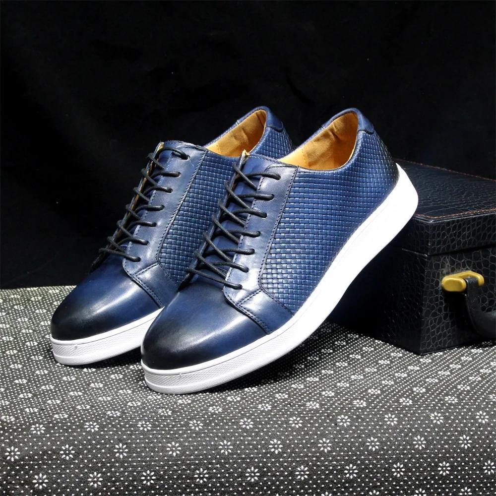 Fashion Men's Classic Derby Casual Shoes Cow Genuine Leather Lace-Up Comfortable Driving Sneakers Flat Original Style for Men