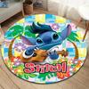 1 szt. Okrągły dywanik podłogowy ze wzorem Lilo i Stitch, Mata podłogowa do sypialni i salonu, Dywanik dekoracyjny do pokoju zabaw, sypialni, salonu, Estetyczny pokój