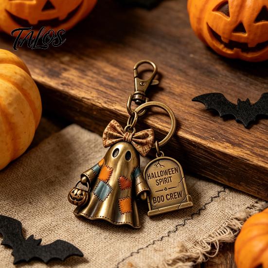 Festive Halloween Keyring 1/2Pcs Spirit Boo Crew Ghost Keychain, Spooky Accessory for Keys Seasonal Keychain Charm Bags Lanyards, Perfect Gift Lovers