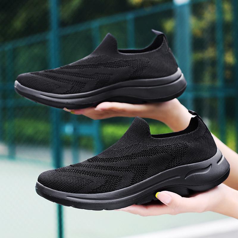 Spring Large Size Women'S Single Shoes Casual Single Shoes Overalls Sneakers Versatile Mesh Breathable Fly-Woven Shoes