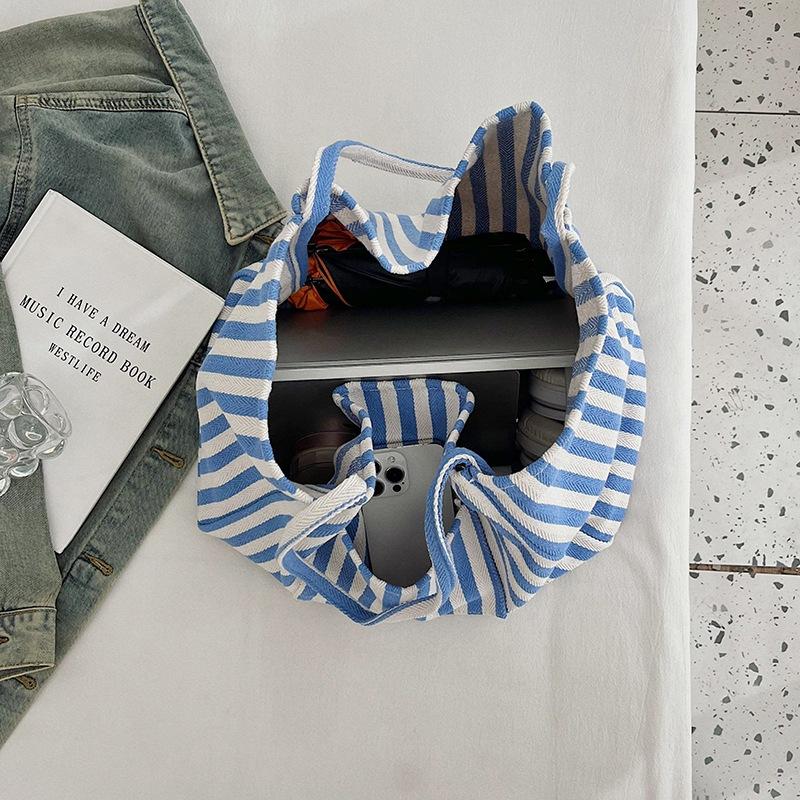 2025 New Striped Beach Bag, Summer Casual Bag, Large Capacity Tote Bag, Shoulder Bag, Minimalist Bag, Christmas Gift