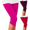 Cropped Pants High Waist Solid Color Bottoms Mid-Calf Leggings Stretchy Women for Running