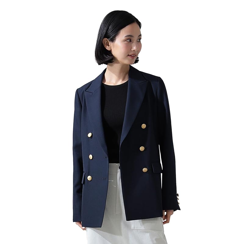 

[Demilx Beams] jacket dry gabardine 6 buttons double jacket ladies NAVY 36