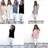 Sweet Girly Vneck Pullover Long Sleeve Top Womens Slim Fit Polyester Autumn Casual