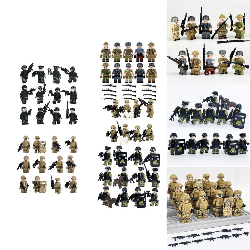 Special Forces Mini Action Figures Complete Set Of 12 With Movable Joints And Weapons