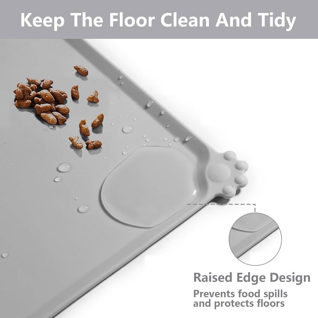 Wasserdichte Haustierfuttermatte für Boden Rutschfeste Haustiermatte für Näpfe Langlebige Haustierfuttermatten für Boden Leicht zu Reinigende Haustierfuttermatte