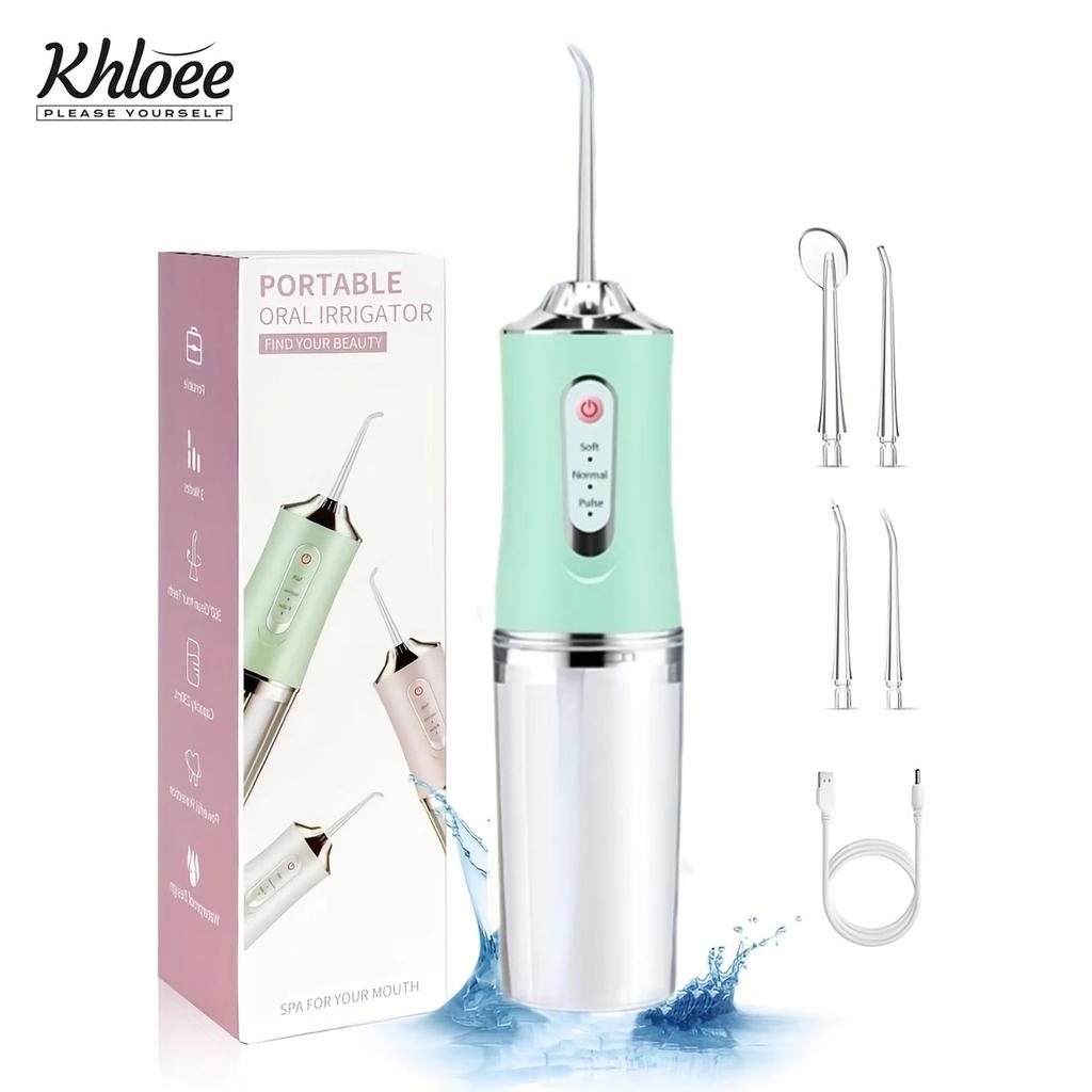 Portable Water Flosser Cordless, Electric Dental Oral Irrigator for Teeth Cleaning, Travel Mini Waterpik