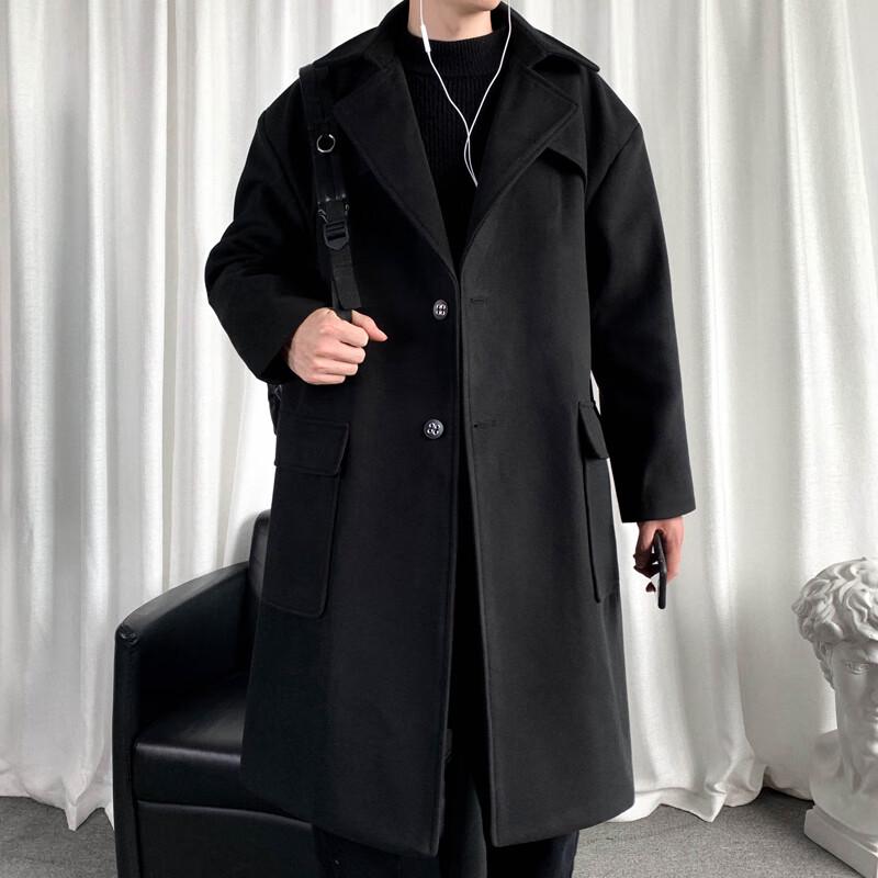 ROMON Men's Vintage Business Casual Mid-Length Windbreaker