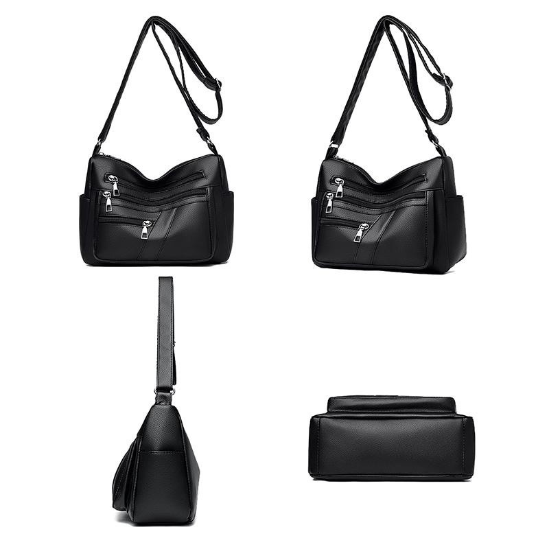 Fashion Crossbody Bag 2025 Hot Soft Multi-layer Joker Shoulder Bag PU Waterproof Large-capacity Multi-pocket Practical Messenger Bag