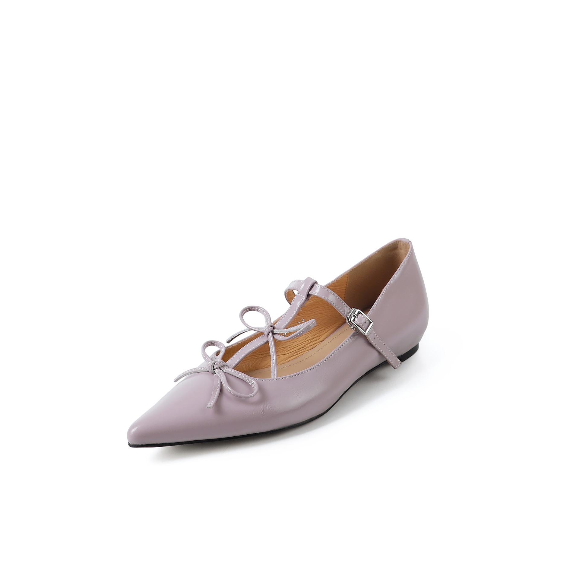 

Live bi push~ Mary Jane shoes with bow in one word 2025 spring and summer sheepskin inner height increase light buckle fashion shoes 39