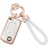 Gold-Rimmed Car Key Set with Diamond Ring Pendant Key Chain