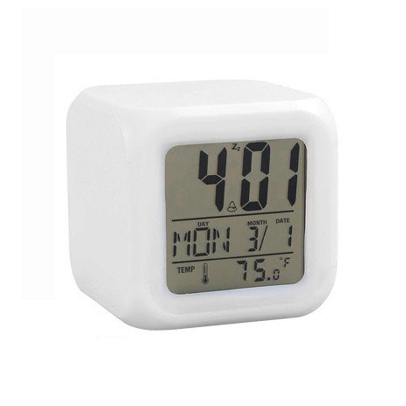 

Гаджет из 7 светодиодов, меняющих цвет, цифровой будильник, настольные часы, будильник белый