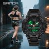 Sanda Multifunctional Chronograph Waterproof Sports Watch for Teens with Dual Display