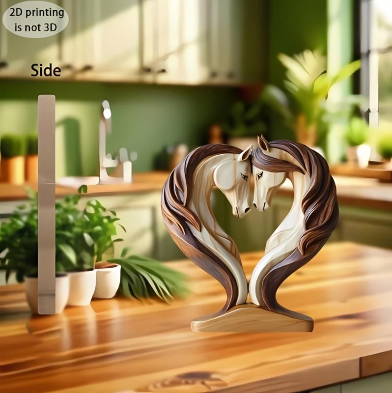 Horse Head Statue Ornament Horse Animal Sculptures Horse Figurines Decorative Objects for Home Office Bookshelf Table