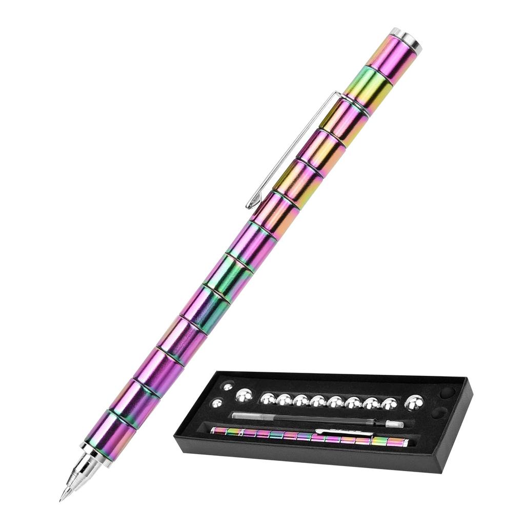 Angst-Spielzeugstift, magnetischer Stift zur Stressreduzierung aus Metall, Schreibtischspielzeug, multifunktionaler verformbarer Schreibstift, Geschenk für Kinder und Erwachsene