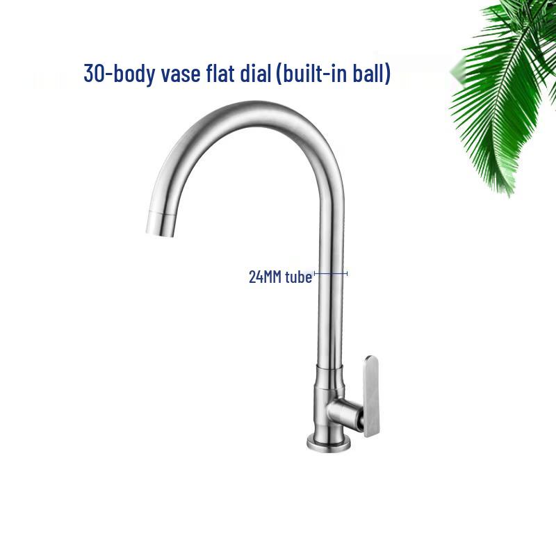 TLXT Wall-Mounted Stainless Steel Kitchen Hot Water Faucet
