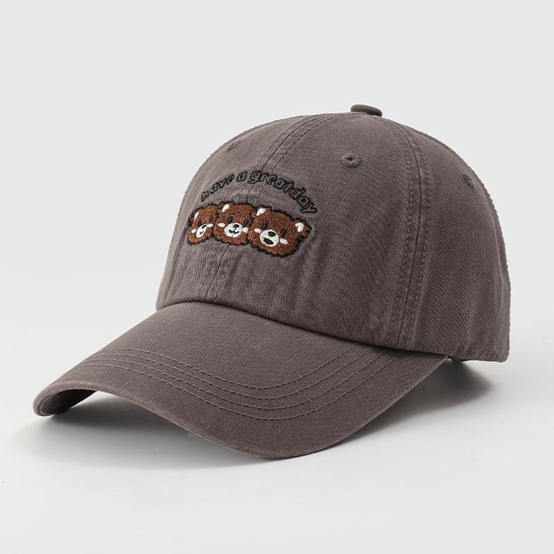 New Cartoon Bear Embroidered Baseball Cap With Sun Protection For Spring And Summer Wear