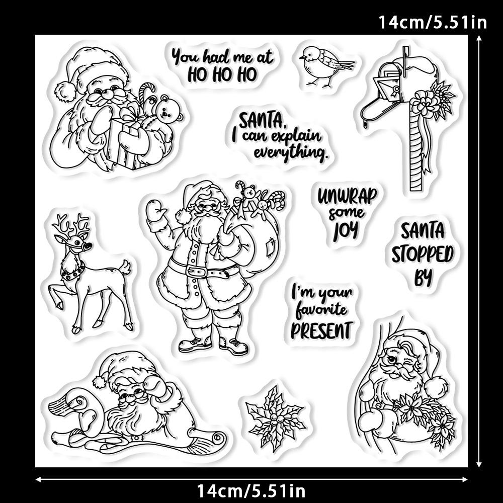 Santa Claus Clear Planner Stamps & Metal Dies for Handmade Cards