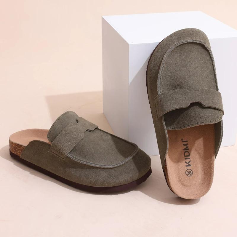 Fashion Crestar Women Clogs Slippers Classic Fashion Cork Suede Mules Antislip Slippers Fashion Outside Shoes With Arch Support