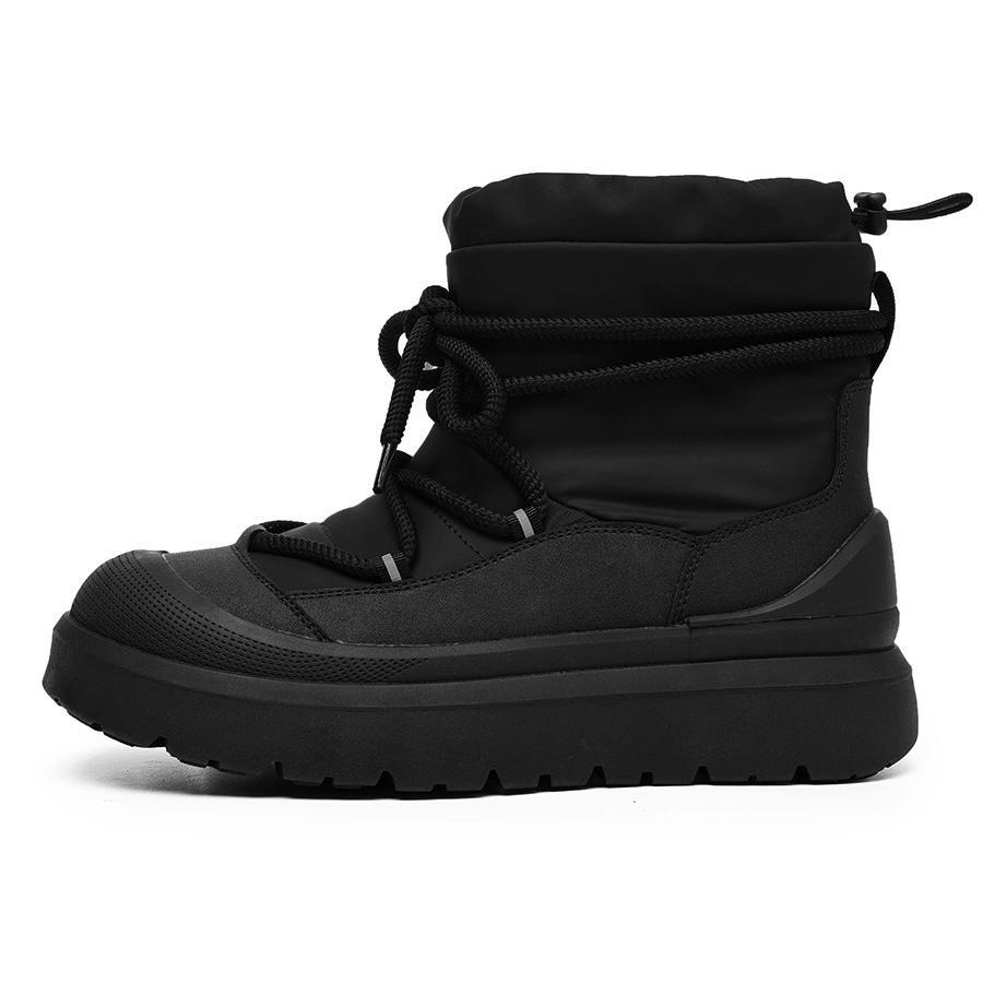 Winter velvet thickened snow boots thermal cotton shoes thick-soled black functional wind waterproof Martin boots
