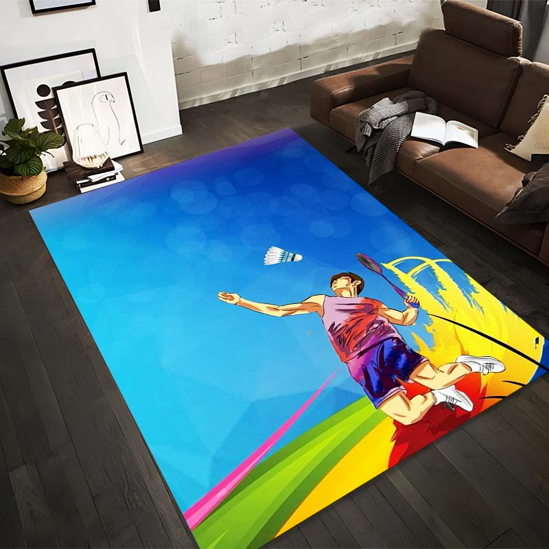 

Colorful Badminton Player Printed Sports Themed Carpet for Home Decor Suitable for use as an anti-slip for living room bedroom sofas 40x60cm( 15x23in )