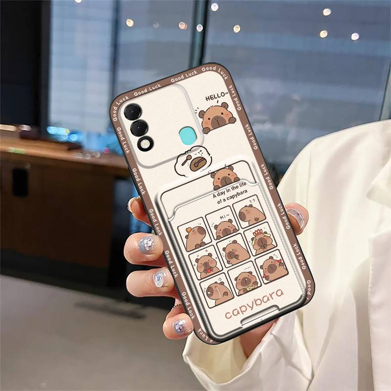 Silicone Cartoon Phone Case For Tecno Spark8/KG6 Dirt-resistant Shockproof Durable Back Cover Card sleeve Waterproof TPU