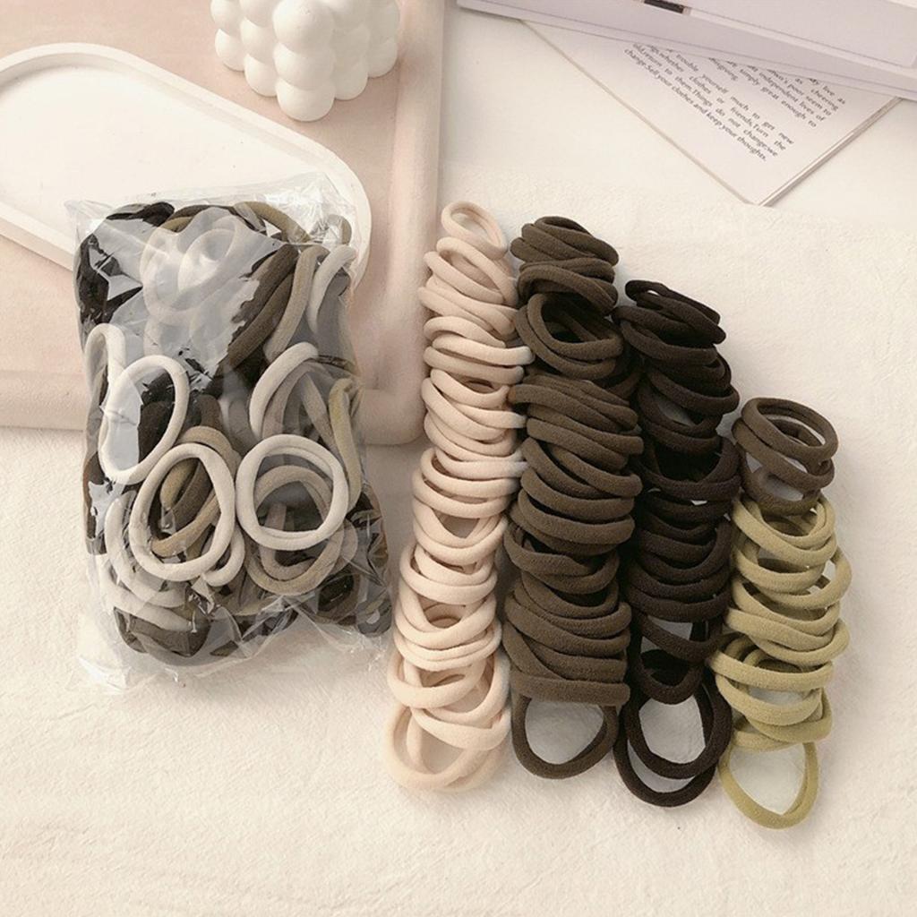120PCS Neutral Tone Hair Ties for Women, No Damage Elastic Hair Bands for Thick & Thin Hair, Soft & Durable Ponytail Holders