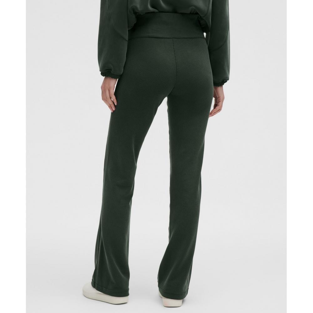 Lululemon Ribbed Softstreme Flared Pant  Regular Rainforest Green