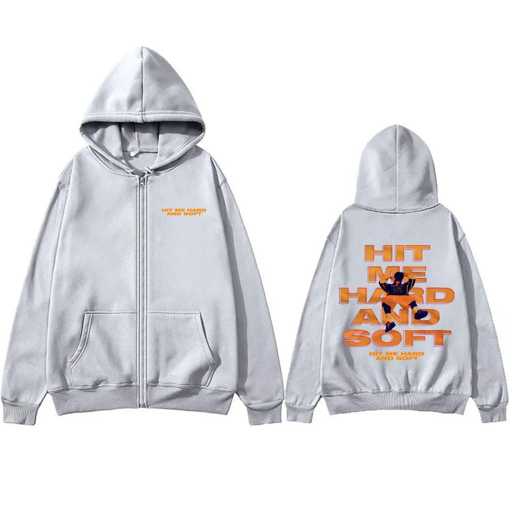 Hit Me Hard and Soft Tour  Zipper Hoodie Men Women Hip Hop Fashion Zip Up Jacket Male Casual Loose Oversized Zip Up Hoodies