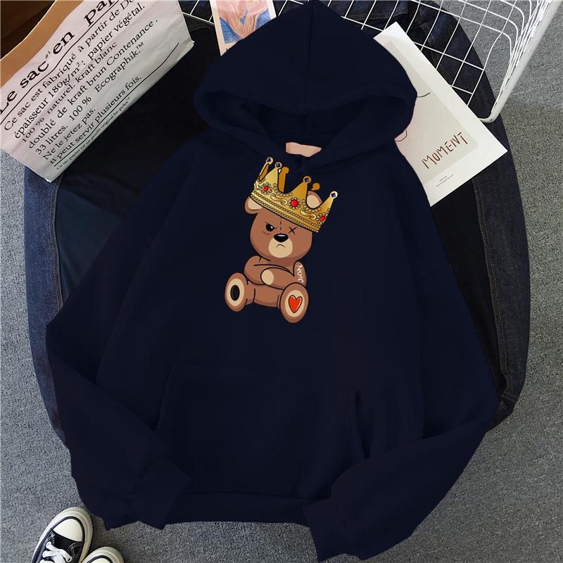 Fashion Cartoon Women's Hoodie Teddy Bear Print Hoodies Women Streetwear Pullover Harajuku Unisex Sweatshirt Oversized Clothes