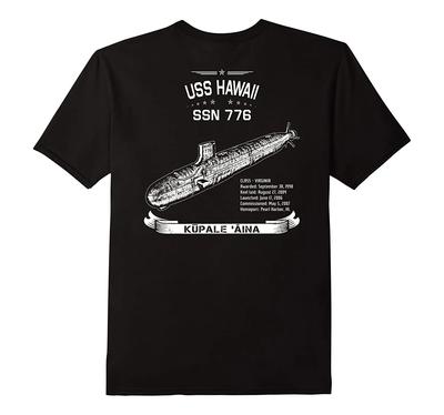 Virginiaclass USS Hawaii SSN 776 Attack Submarine TShirt 100 Cotton ONeck Short Sleeve Summer Casual Mens Tshirt