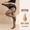 Plus Size Women's Ultra-Thin Black Silk Stockings, Anti-Snag, No-Crotch, Spring/Autumn Style