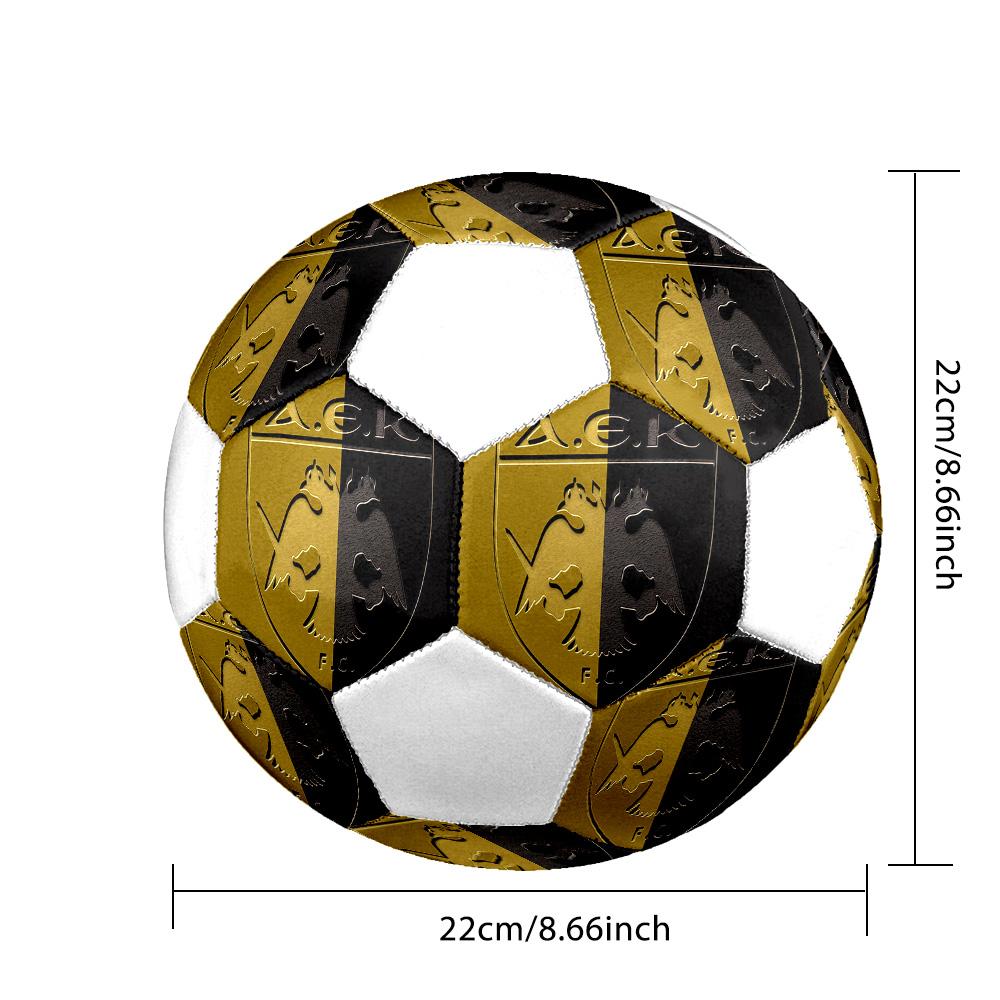 1pz Pallone da calcio AEK Atene taglia 5 Pallone da calcio indoor Praha Colorato Per tutte le età Cucito a macchina PVC Pronto per la competizione Durevole Alto rimbalzo