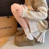 Fashion Women Shoes Keep Warm Winter Flat Closed Toe Thick Soled Slippers for Women Outdoor Casual Women Flat Slippers Zapatos De Mujer