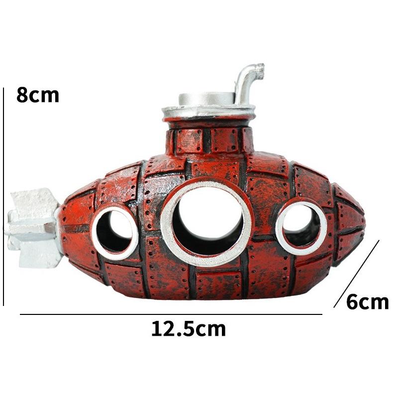 Resin Submarine Ornament Aquarium Decoration Fish Tank Scenic Decor Shrimp Hideout Theme Ornament ZSP03
