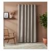 Eyelet Curtains - EDEN - Filliane - 140 X 260 Cm - Taupe - Silver Vertical Threads